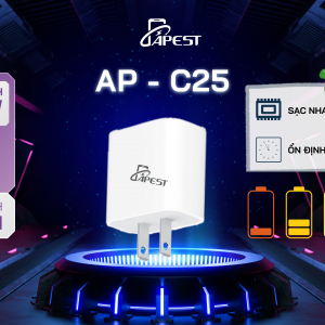 Củ sạc nhanh APEST AP-C25 – PD 25W chuẩn USA, sạc nhanh cho iPhone và Android