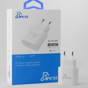 Củ sạc nhanh APEST AP-U20 – PD 20W chuẩn EU, sạc nhanh cho iPhone và Android